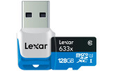 Lexar 633x 128GB class 10 UHS1 microSD kaart + USB adapter