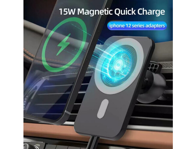 iPhone MagSafe juhtmevaba laadija ja telefonihoidik autosse valge