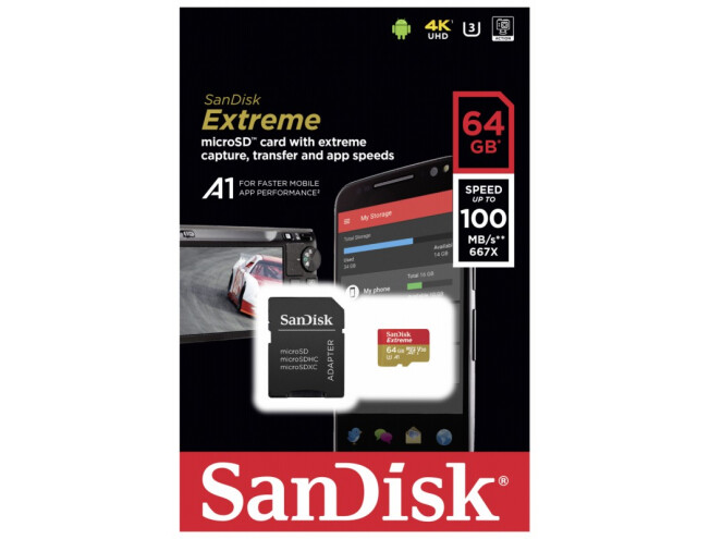 SanDisk Extreme 64GB microSD U3 C10 V30