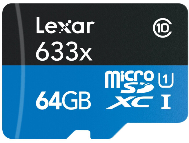 Lexar 633x 64GB class 10 UHS1 microSD kaart + USB adapter